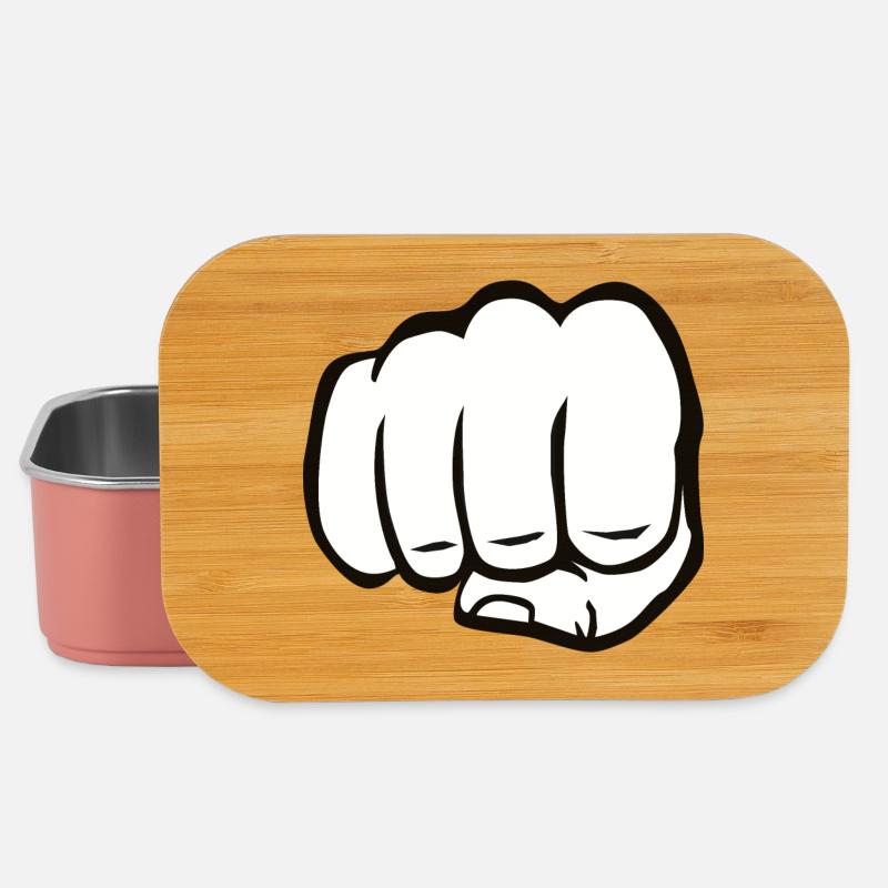 Faust geballte Faust fist bump cool Logo Symbol - Lunch Box - Hellrosa