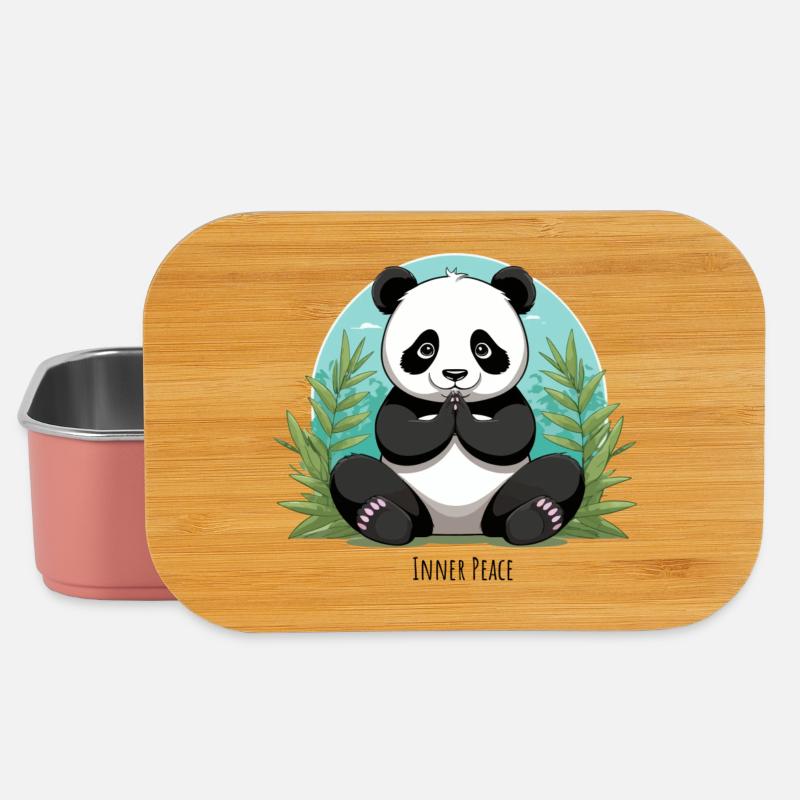 Inner Peace – Meditierender Panda - Lunch Box - Hellrosa