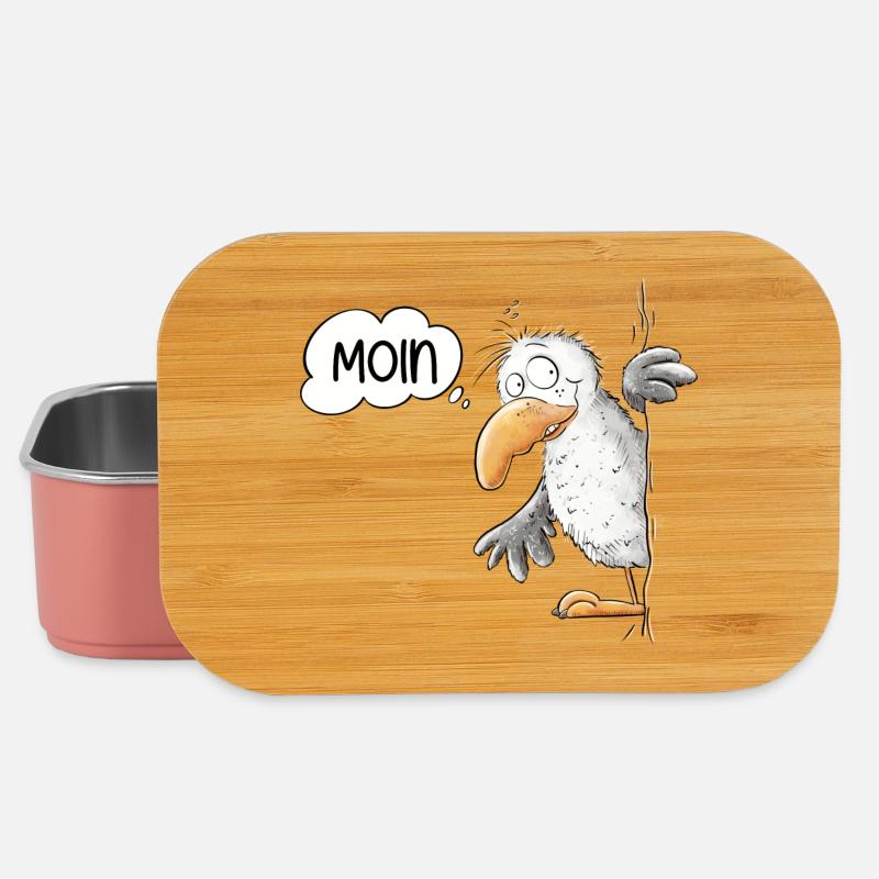 Moin Spruch Möwe Tiermotiv - Lunch Box - Hellrosa
