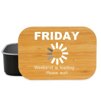 Friday Weekend Loading Spruch - Lunch Box - Schwarz - Vorne