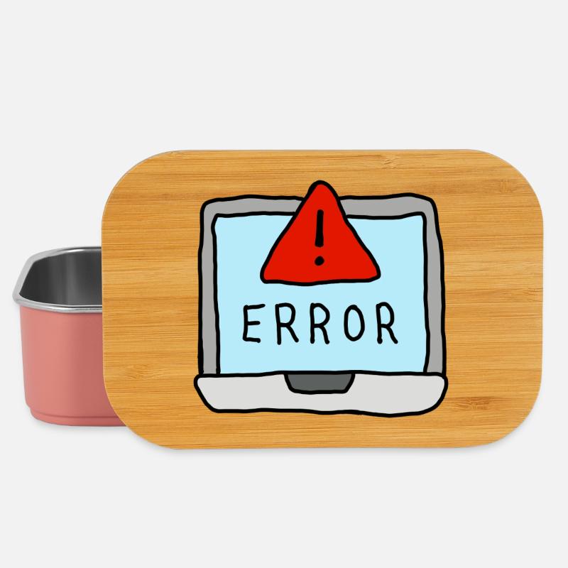 Laptop Error Warning Illustration - Lunch Box - light pink