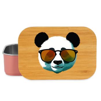 Panda with Sunglasses Gradient - Lunch Box - light pink - Front