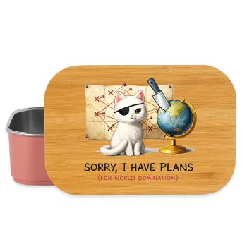 Evil Cat World Domination Plans - Lunch Box - light pink - Front