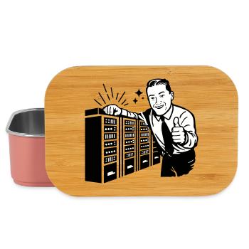 Retro IT-Admin lächelt – Vintage Tech Support - Lunch Box - Hellrosa - Vorne