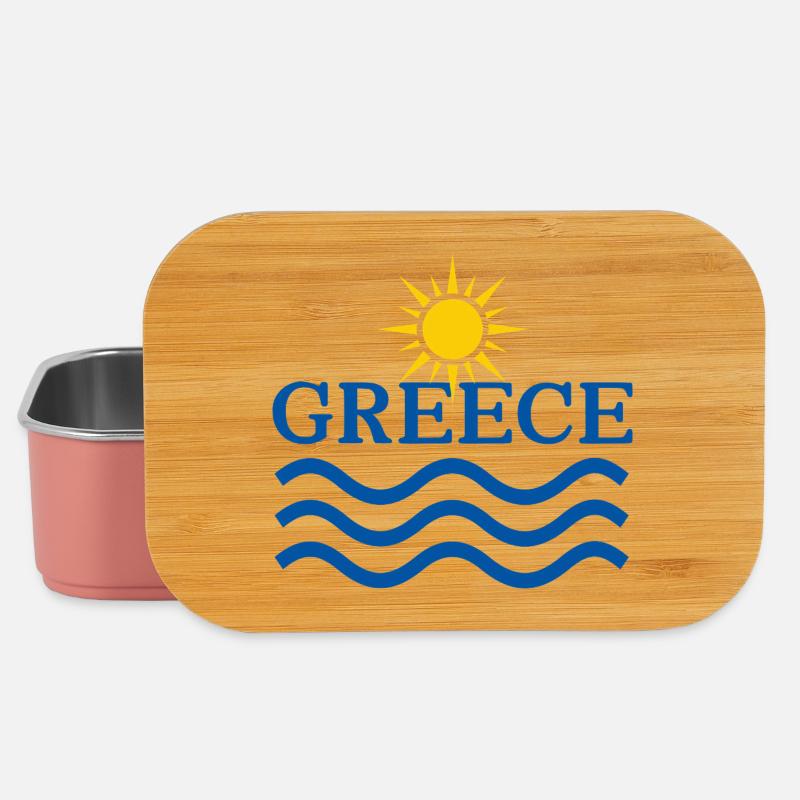 Greece Sun Waves Emblem - Lunch Box - light pink