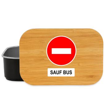 Sauf Bus Verkehrszeichen Remix - Lunch Box - Schwarz - Vorne