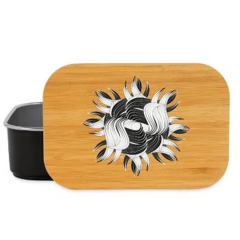 Abstrakte Formen – Dynamisches Schwarz-Weiß Design - Lunch Box - Schwarz - Vorne