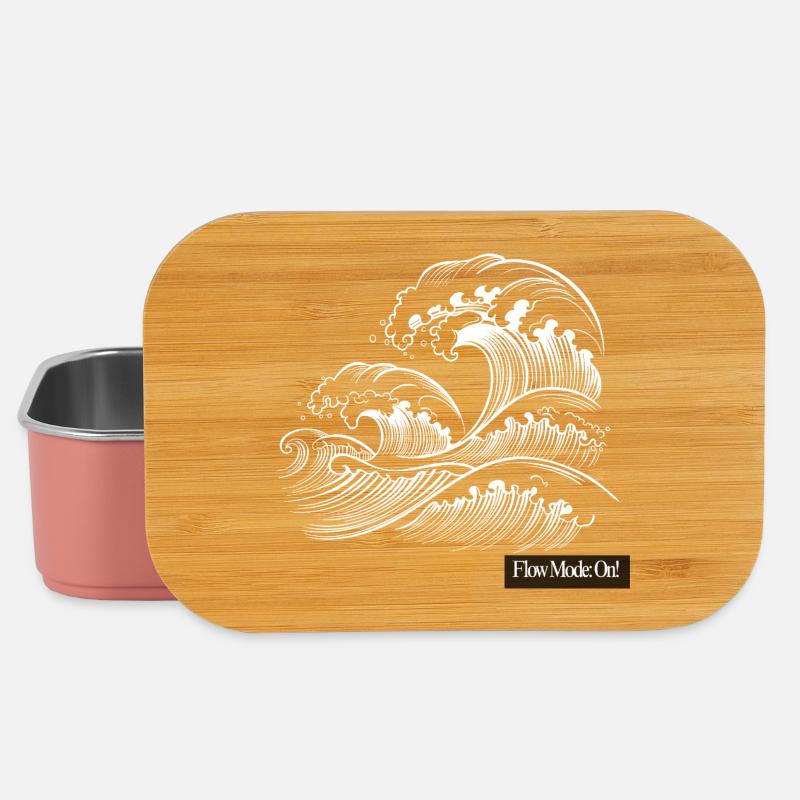 Vagues Ligne Ukiyoe Envolées - Boîte à goûter - rose clair