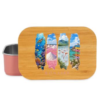Bonaire Holiday Travel – Motif nature et récif des Caraïbes - Boîte à goûter - rose clair - Devant
