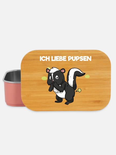 Ich Liebe Pupsen Stinktier Lustig Furzen Spruch - Lunch Box - Hellrosa