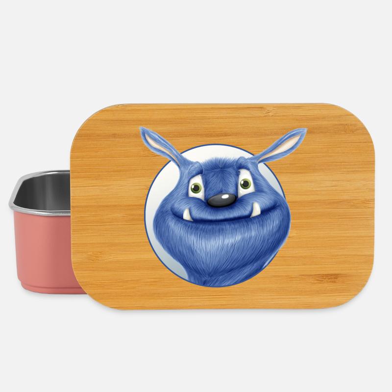 blaues Monster - Lunch Box - Hellrosa