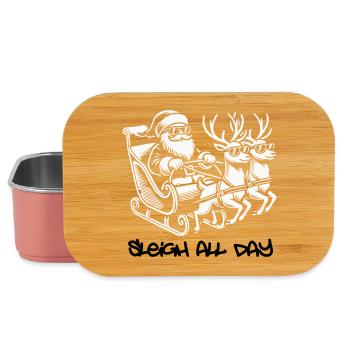 Glacière Père Noël – Traîneau toute la journée - Boîte à goûter - rose clair - Devant
