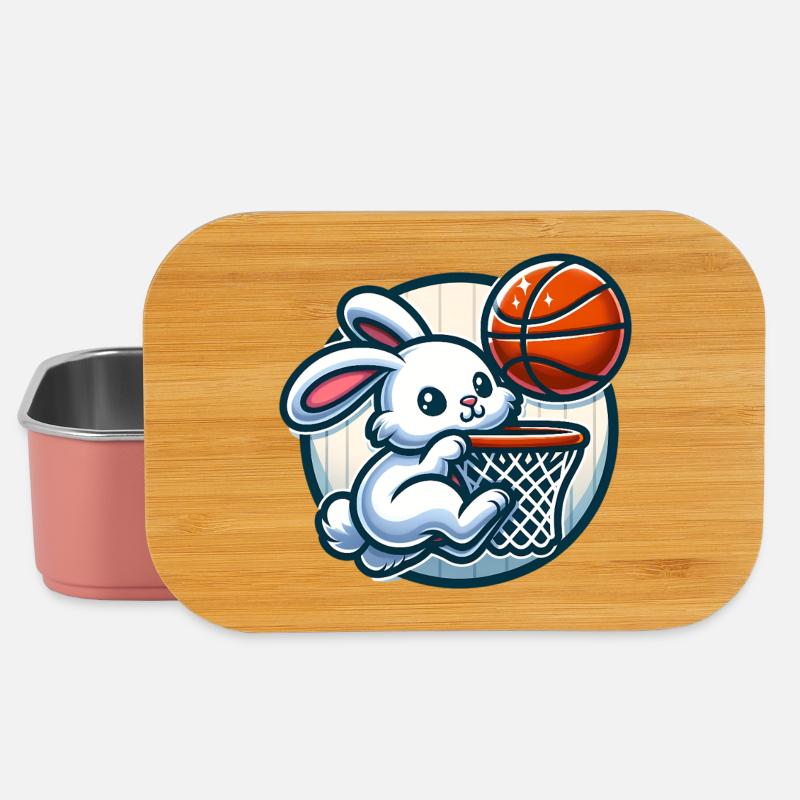 Mignon lapin chasseur de paniers - Boîte à goûter - rose clair