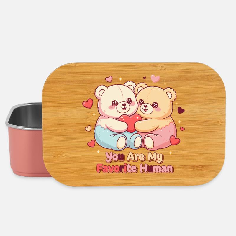 Vous êtes mes ours humains préférés - Boîte à goûter - rose clair