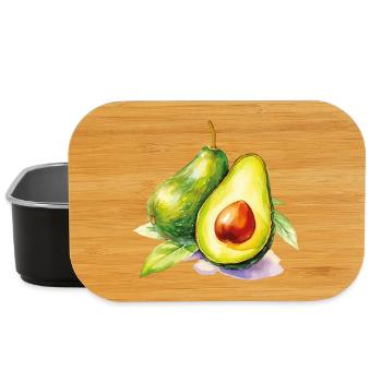 Avocado Aquarell Frische - Lunch Box - Schwarz - Vorne