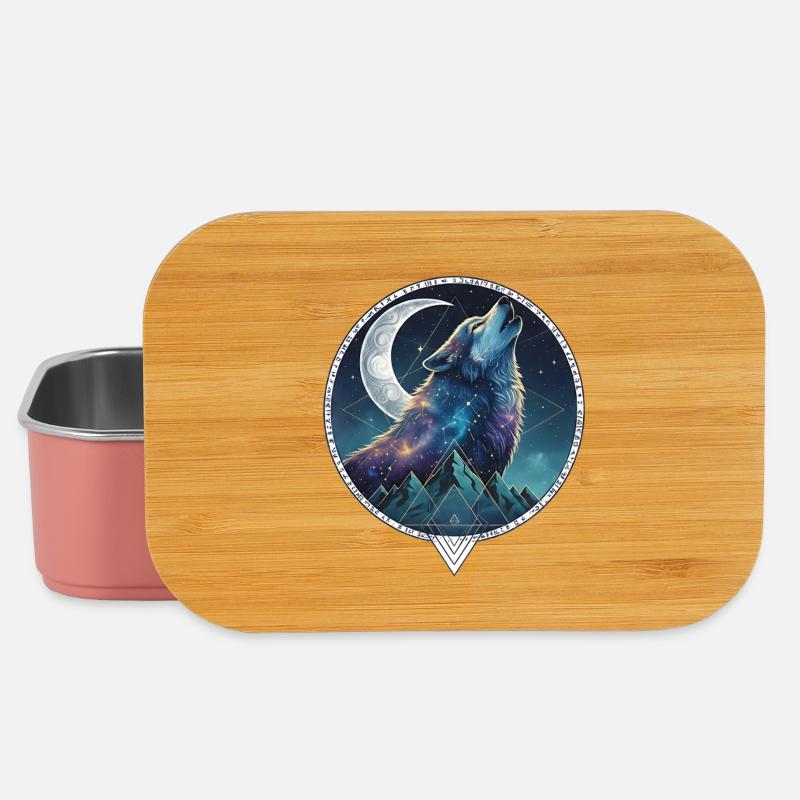 Nachtwolf im Sternenmeer - Lunch Box - Hellrosa