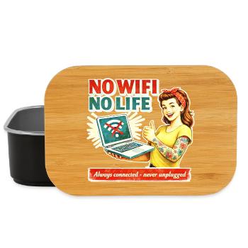 No Wi-Fi No Life Retro - Lunch Box - black - Front