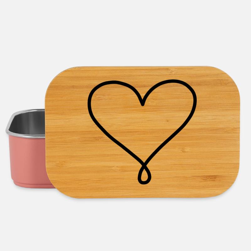 Minimalistisches Herz - Lunch Box - Hellrosa