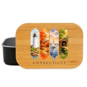 Voyage de vacances dans le Connecticut – Côte de la Nouvelle-Angleterre - Boîte à goûter - noir - Devant