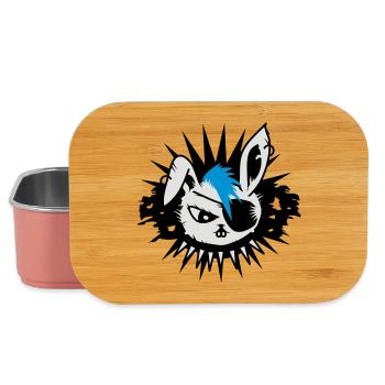 Un lapin avec un cache-oeil et un Mohawk - Boîte à goûter - rose clair - Devant
