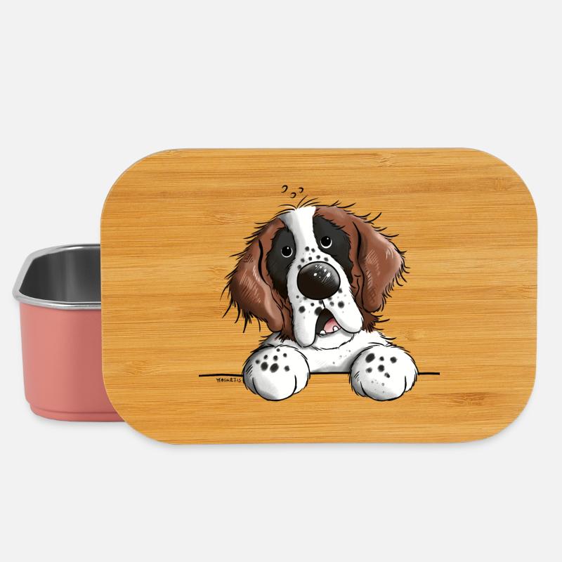 Happy Saint Bernard - Lunch Box - light pink
