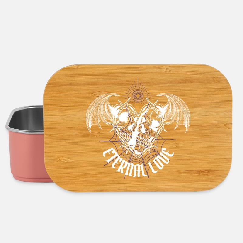 Ewige Liebe Gothic Schädel - Lunch Box - Hellrosa