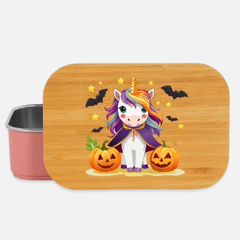 Halloween Einhorn mit Zaubercape - Lunch Box - Hellrosa