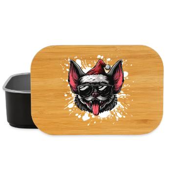 Bat Christmas Funny - Lunch Box - black - Front