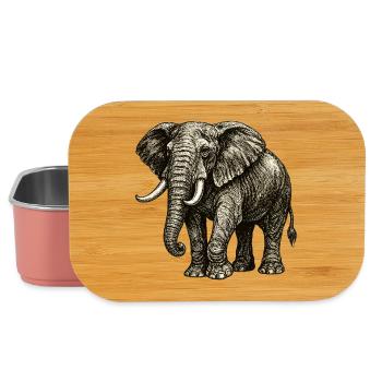 Vintage Elefant Illustration – Kraft & Natur - Lunch Box - Hellrosa - Vorne