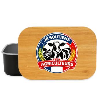 Soutien aux Agriculteurs Français - Boîte à goûter - noir - Devant