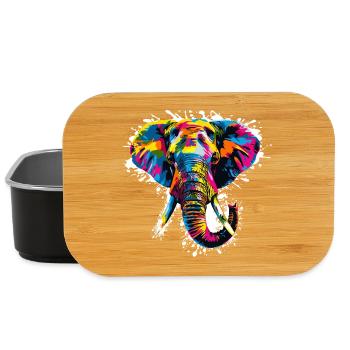 Elephant Art Design - Lunch Box - black - Front