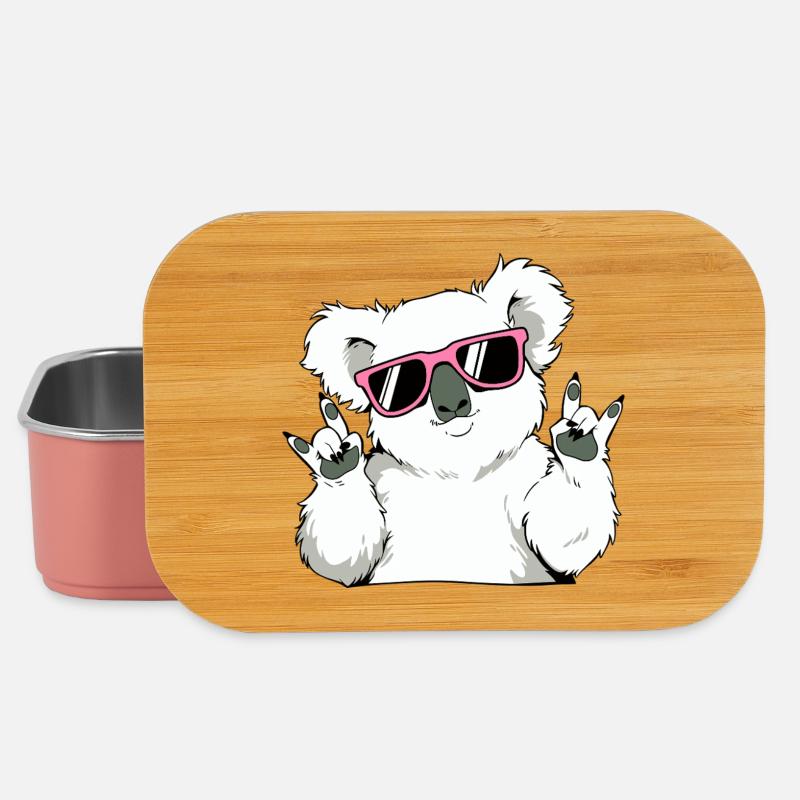 Cooler Koala mit Sonnenbrille - Lunch Box - Hellrosa