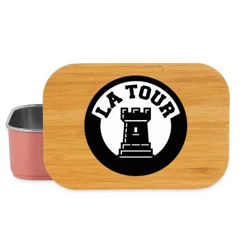 Logo La Tour Pièce d'Échecs Style Emblème Cercle - Boîte à goûter - rose clair - Devant