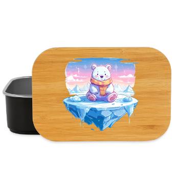Polarlicht-Bär auf Eis - Lunch Box - Schwarz - Vorne