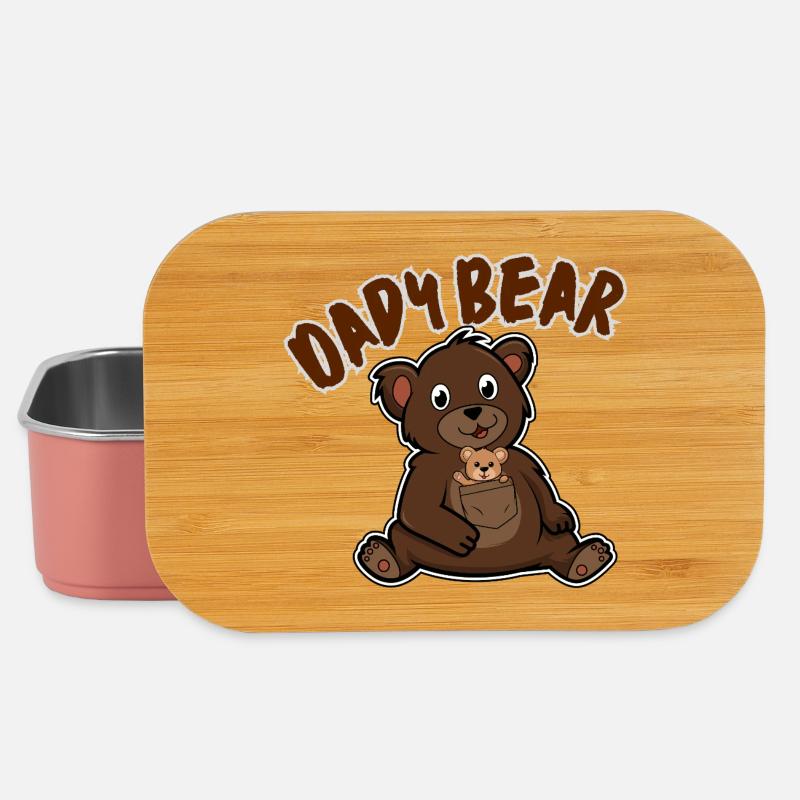 Papa Bear and his Bear - Lunch Box - light pink