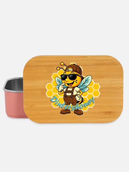 Honigbiene Styleheld mit Sonnenbrille - Lunch Box - Hellrosa