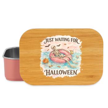Attendant l’anticipation du squelette d’Halloween - Boîte à goûter - rose clair - Devant
