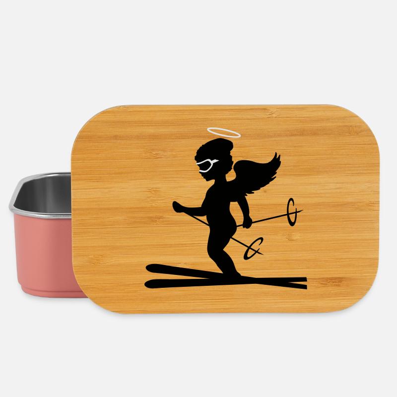 Engel beim Skifahren - Lunch Box - Hellrosa