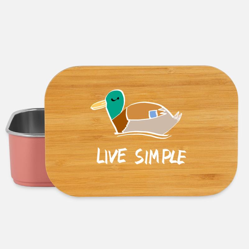 Live Simple Beautiful-Bird Design Custom Text - Lunch Box - light pink