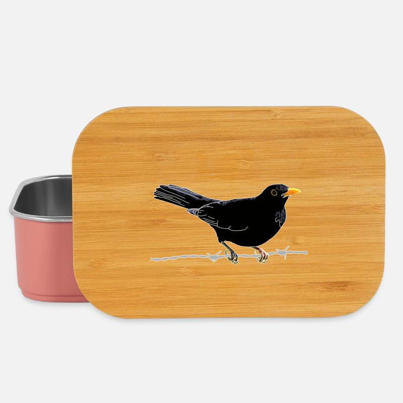 Amsel auf Stacheldraht - Lunch Box - Hellrosa