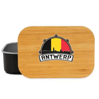 Anvers Belgique Skyline Souvenir Drapeau autrichien - Boîte à goûter - noir - Devant