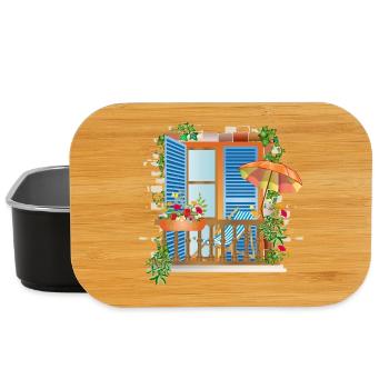 Holiday can be so beautiful at home on balconies - Lunch Box - black - Front