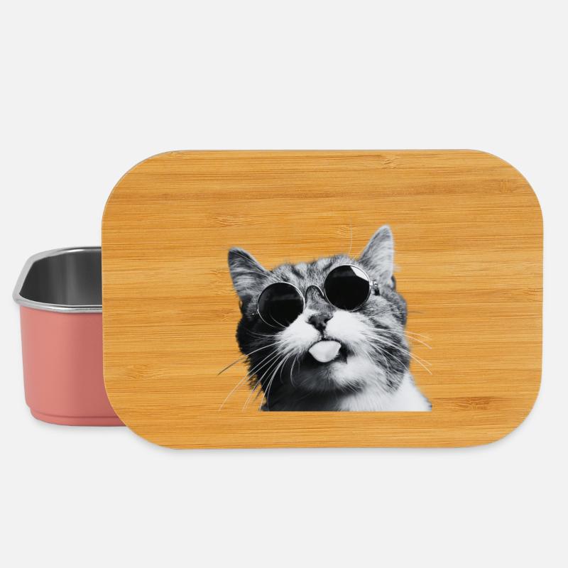 Chill Cat en lunettes de soleil rondes - Boîte à goûter - rose clair
