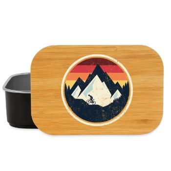 Retro Mountainbike Sunset - Lunch Box - Schwarz - Vorne