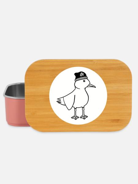 Möwe Anarchie – Freche maritim Hipster Küstenkunst - Lunch Box - Hellrosa