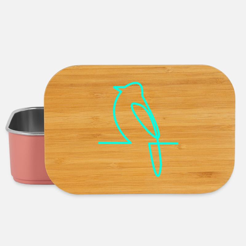 Neon bird on the branch - Lunch Box - light pink