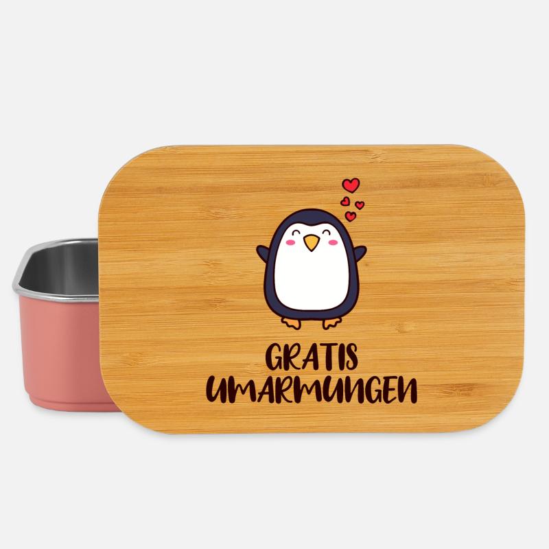 Pinguin Herz Süß Statement Tier Vogel Arktis - Lunch Box - Hellrosa