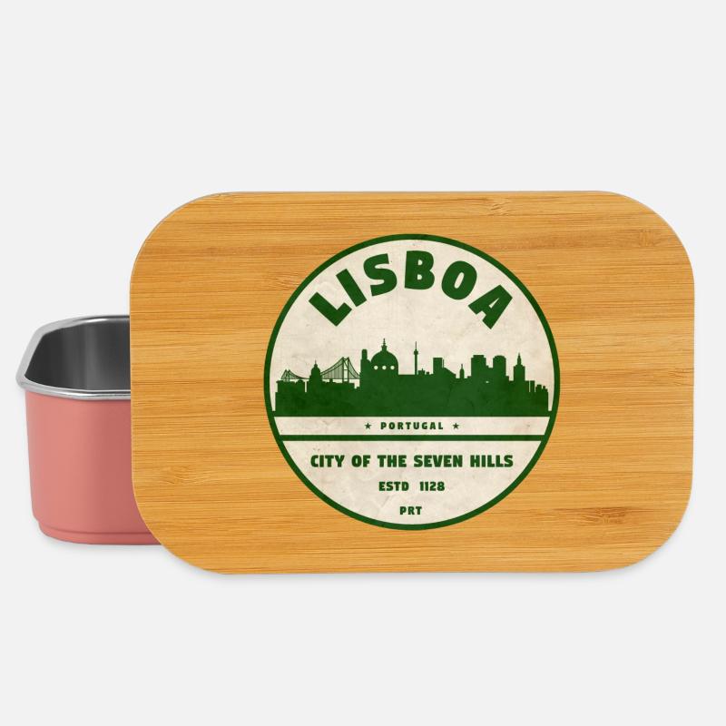 Lisboa Silhouette Stadtlogo - Lunch Box - Hellrosa