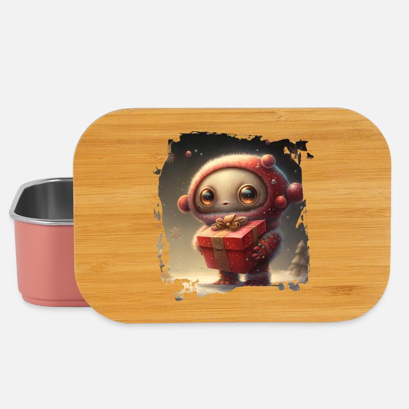 Kuscheliger Weltraumheld mit Geschenk - Lunch Box - Hellrosa