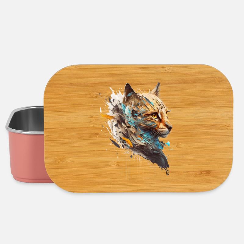 Cute big cat in side profile - Lunch Box - light pink